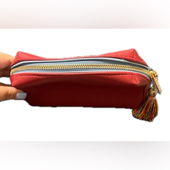 MISSONI Women’s Muti-Colored Tassel Zipped Bag, Red - Picture 2 of 9